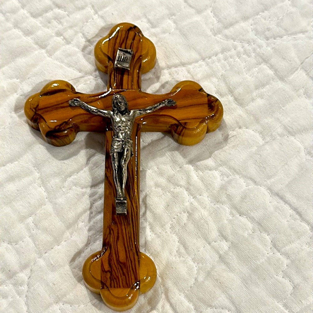 CRUCIFIX HAND MADE FROM OLIVE WOOD IN JERUSALEM